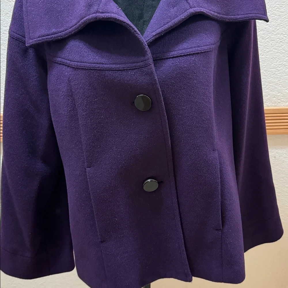 Alfani Purple Pea Coat Size L - Picture 3 of 8